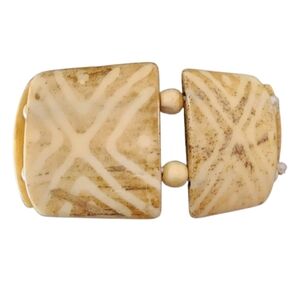 Beige Bone Geometric Pattern Bracelet